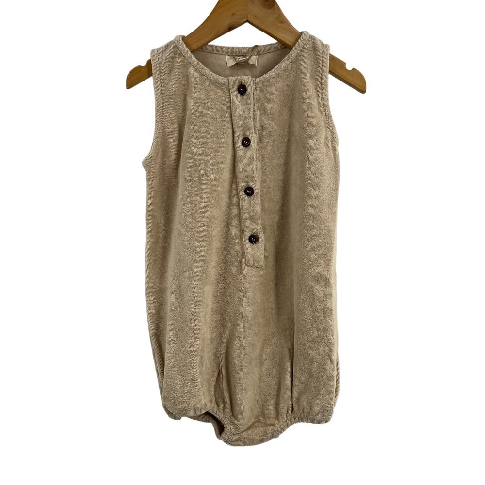 The Simple Folk‎ Journey Terry Romper Ecru Size 4/5 Organic Cotton New